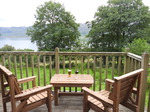 Decking area outside pod with loch view